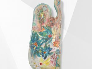 Дървено пано за стена рисувано с акрилни бои